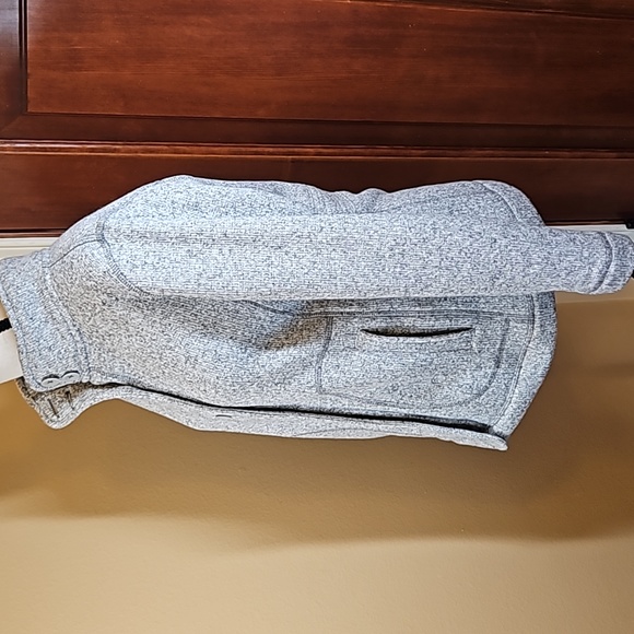 TALBOTS FLEECE MOCKNECK SWEATER COAT GRAY BUTTON DOWN SP PETITE POCKETS LIKE NEW - Picture 6 of 10